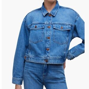 Madewell Crop Denim Jacket, Size L, NWT
